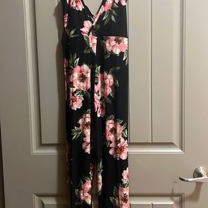 Black floral romper